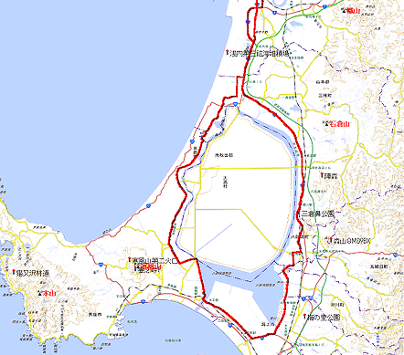 2015.05.06 八郎潟一周 route map