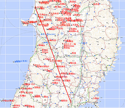 能代市～富谷市の距離は約210km。