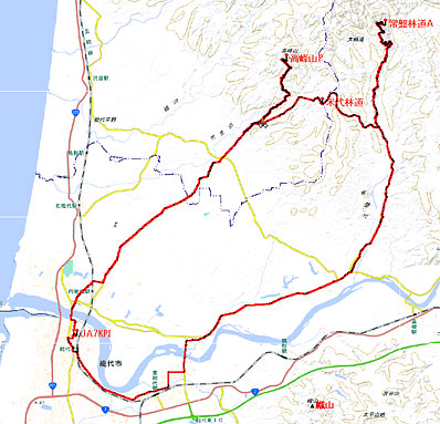 高峰山-常盤林道 Map