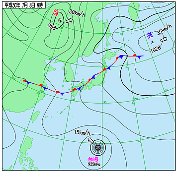 7月8日の天気図