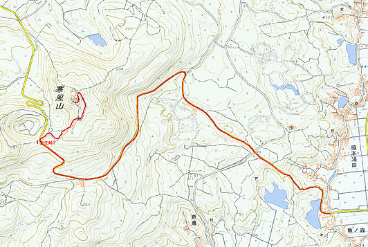 寒風山 東側からの登坂