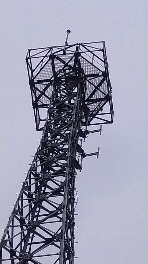謎のタワー アンテナ。垂直ダイポールは海の方向に突き出している。