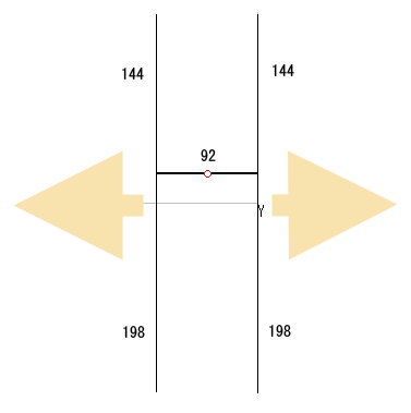 433MHz Hヘンテナ 双指向性型 (単位:mm) 直径2mm銅線