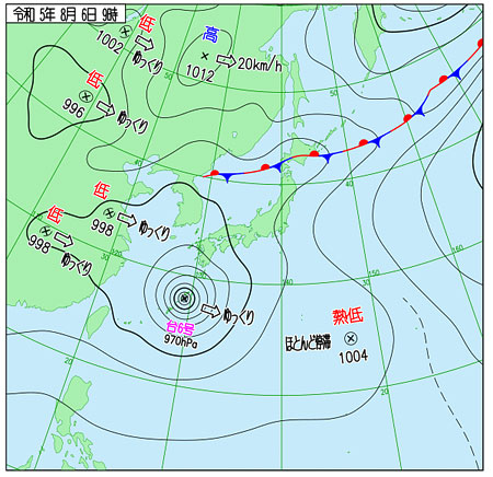 8月5日21時の天気図