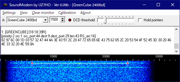 IC-910で受信した 2400baudの W2GDJの信号